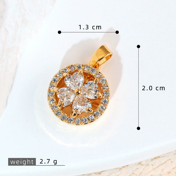 Copper Micropaved Pendant Necklace Accessories With Snowflake Eight Mans Star Leaf And Flower Patterns For Women