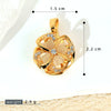 Copper Micropaved Rotating Fourleaf Flower Necklace Pendant Cartoon Plant Flower Jewelry Diy Accessory