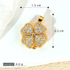 Copper Micropaved Rotating Fourleaf Flower Necklace Pendant Cartoon Plant Flower Jewelry Diy Accessory