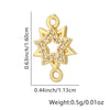 Copper Micropaved Zircon Colorful Sixpointed Sunflower Geometric Fashion Diy Jewelry Connection Material