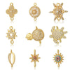 Copper Micropaved Zircon Colorful Sixpointed Sunflower Geometric Fashion Diy Jewelry Connection Material