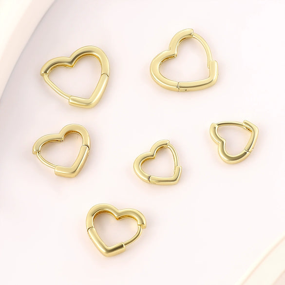 Copper Minimalist Geometric Heart Shape Electroplated Women's Earrings