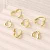 Copper Minimalist Geometric Heart Shape Electroplated Women's Earrings