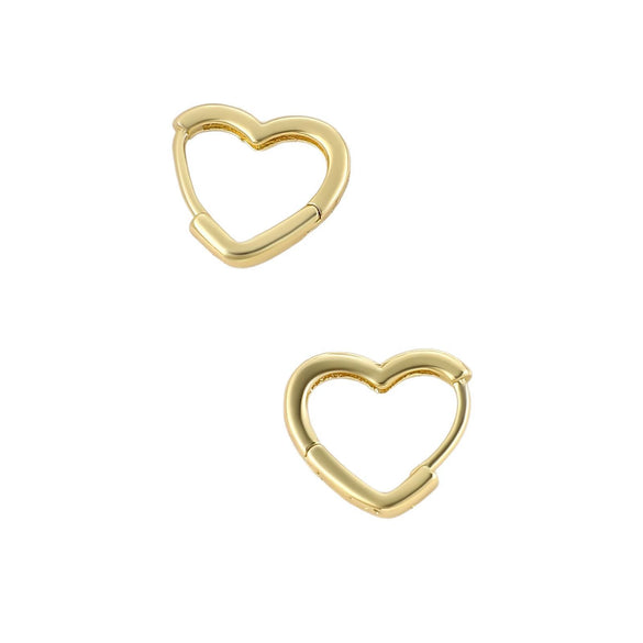 Copper Minimalist Geometric Heart Shape Electroplated Women's Earrings