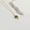 Copper Mixed Gemstone Inlay Geometric Devil's Eye Electroplated Pendant Necklace For Women