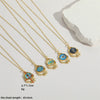 Copper Mixed Gemstone Inlay Geometric Devil's Eye Electroplated Pendant Necklace For Women