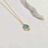 Copper Mixed Gemstone Inlay Geometric Devil's Eye Electroplated Pendant Necklace For Women