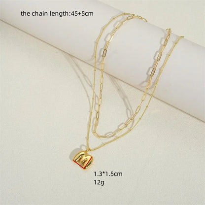 Copper Modern Style Classic Style Commute Letter Solid Color Pendant Necklace