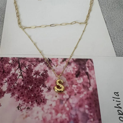 Copper Modern Style Classic Style Commute Letter Solid Color Pendant Necklace