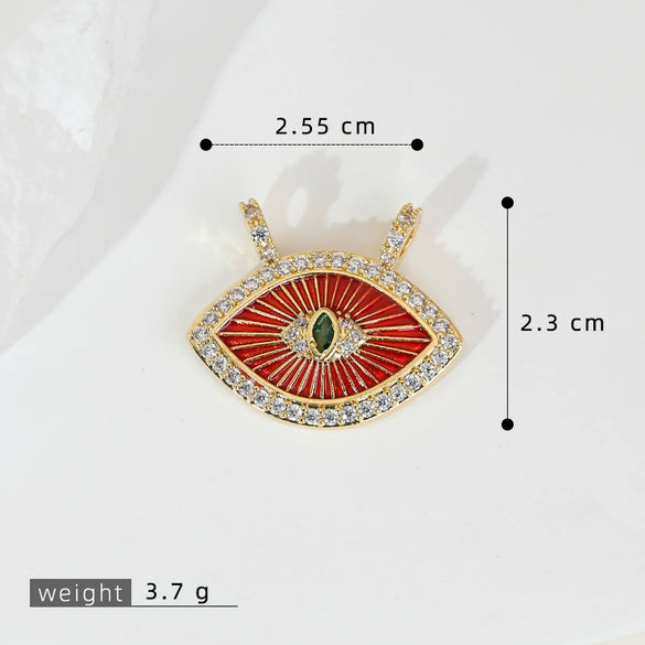 Copper Multicolor Micro Eye Pendant Jewelry Dripping Oil Treatment Women's Necklace