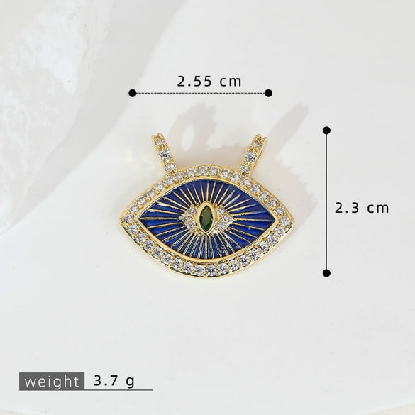 Copper Multicolor Micro Eye Pendant Jewelry Dripping Oil Treatment Women's Necklace