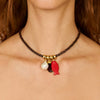 Copper Multipendant Necklace With Small Fish Starfish Fish Bone Shapes And Stainless Steel Vacuum Plating