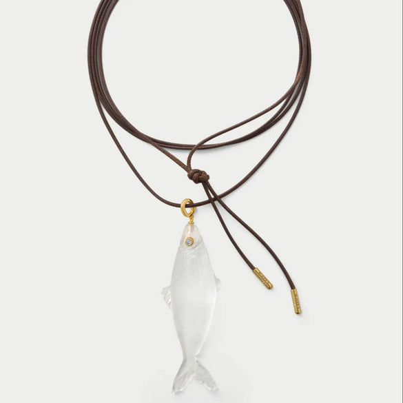 Copper Multipendant Necklace With Small Fish Starfish Fish Bone Shapes And Stainless Steel Vacuum Plating