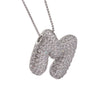 Copper Pendant Necklace With Alphabet Pattern And Electroplating Treatment