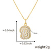 Copper Pendant Necklace With English Letters Edge Inlaid Zircon Electroplated For Women