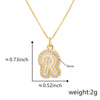Copper Pendant Necklace With English Letters Edge Inlaid Zircon Electroplated For Women