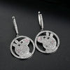 Copper Pig Stud Earrings With Micro Inlaid Zircon Animal Zodiac Jewelry For Women