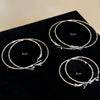 Copper Plain Hoop Twist Electroplated Earrings For Women Simple Cool Style
