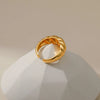 Copper Plated 18k Gold Minimalist Ring Female Threaded Mirror Geometric Ring