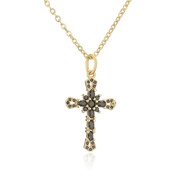Copper Plated 18K Gold Microinlaid Zircon Geometric Pendant Necklace For Female Light Luxury Style