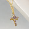 Copper Plated 18K Gold Microinlaid Zircon Geometric Pendant Necklace For Female Light Luxury Style