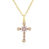 Copper Plated 18K Gold Microinlaid Zircon Geometric Pendant Necklace For Female Light Luxury Style