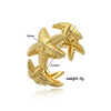 Copper Plated 18K Gold Shell Starfish Animal Zodiac Ring Electroplating