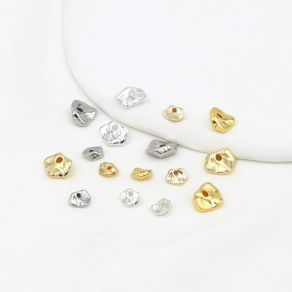 Copper Plated 18K Gold Specialshaped Spacer Beads Asymmetrical Bracelet Loose Beads Electroplated Simple Geometric