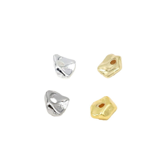 Copper Plated 18K Gold Specialshaped Spacer Beads Asymmetrical Bracelet Loose Beads Electroplated Simple Geometric