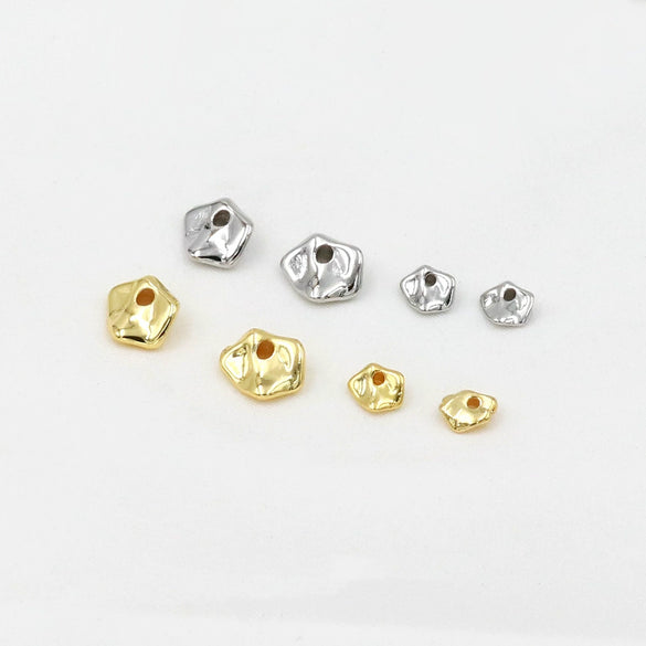 Copper Plated 18K Gold Specialshaped Spacer Beads Asymmetrical Bracelet Loose Beads Electroplated Simple Geometric