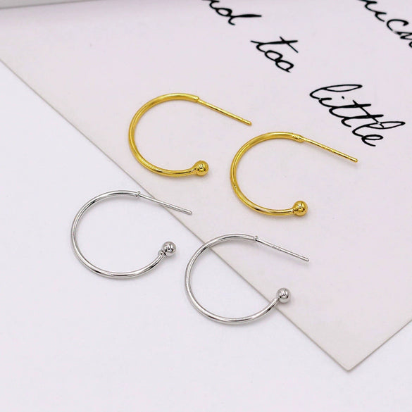 Copper Plated 925 Silver Cshaped Electroplated Earring Accessories