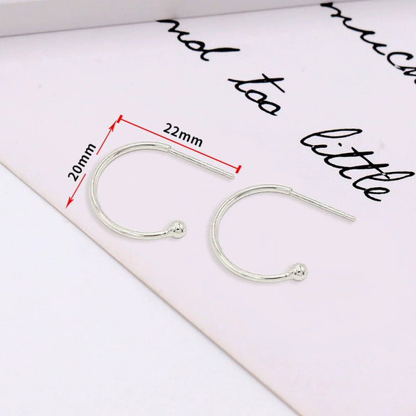 Copper Plated 925 Silver Cshaped Electroplated Earring Accessories