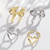 Copper Plating Circle Heart Shape Bow Knot Open Rings