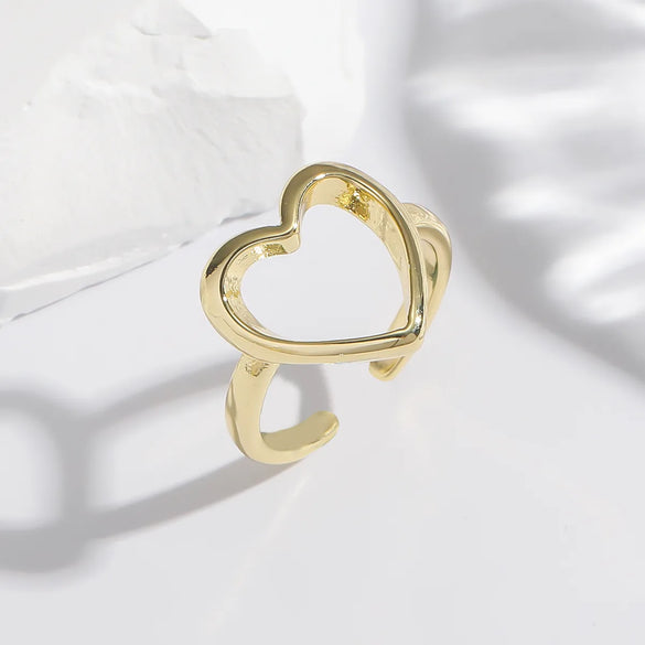 Copper Plating Circle Heart Shape Bow Knot Open Rings