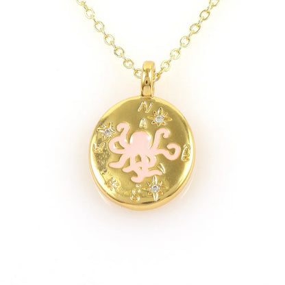 Copper Plating Devil'S Eye Heart Shape Spider Pendant Necklace