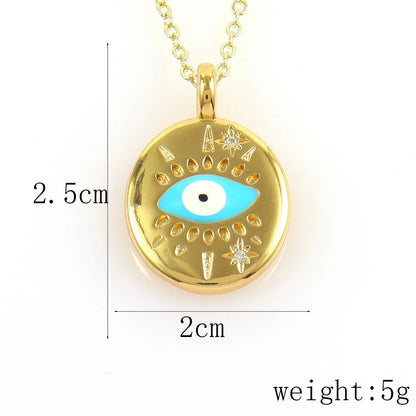 Copper Plating Devil'S Eye Heart Shape Spider Pendant Necklace