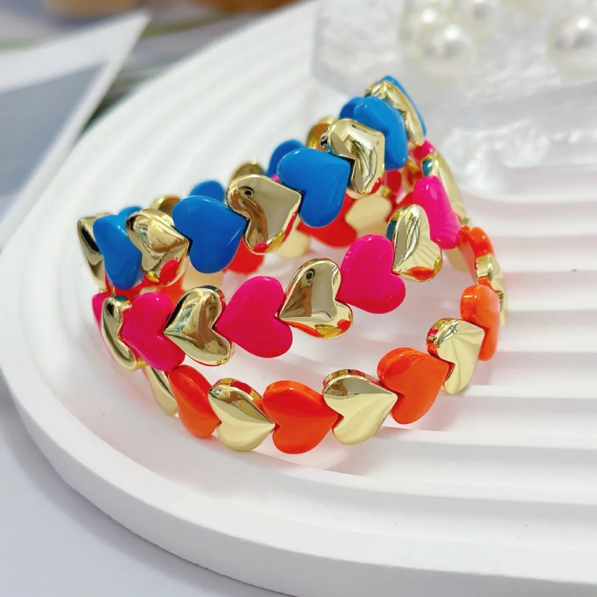 Copper Plating Heart Shape Bracelets Bangle