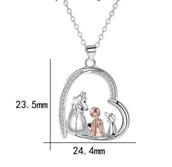 Copper Plating Heart Shape Pendant Necklace