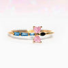 Copper Plating Heart Shape Zircon Adjustable Ring