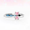 Copper Plating Heart Shape Zircon Adjustable Ring