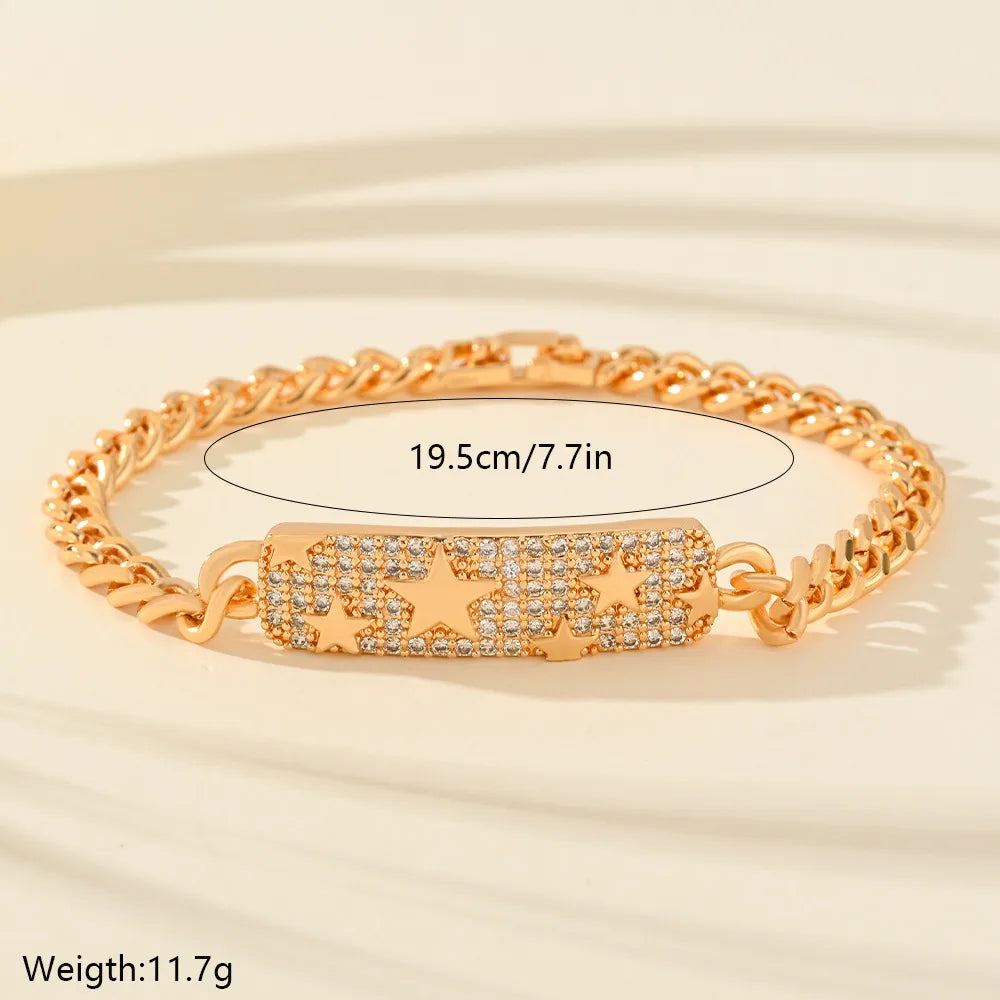 Copper Plating Inlay Infinity Heart Shape Zircon Bracelets