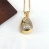 Copper Plating Inlay Letter Water Droplets Zircon Pendant Necklace