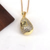 Copper Plating Inlay Letter Water Droplets Zircon Pendant Necklace