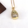 Copper Plating Inlay Letter Water Droplets Zircon Pendant Necklace