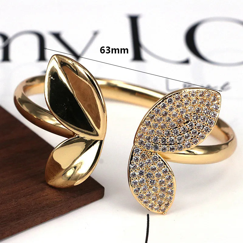 Copper Plating Inlay Star Heart Shape Butterfly Zircon Bangle