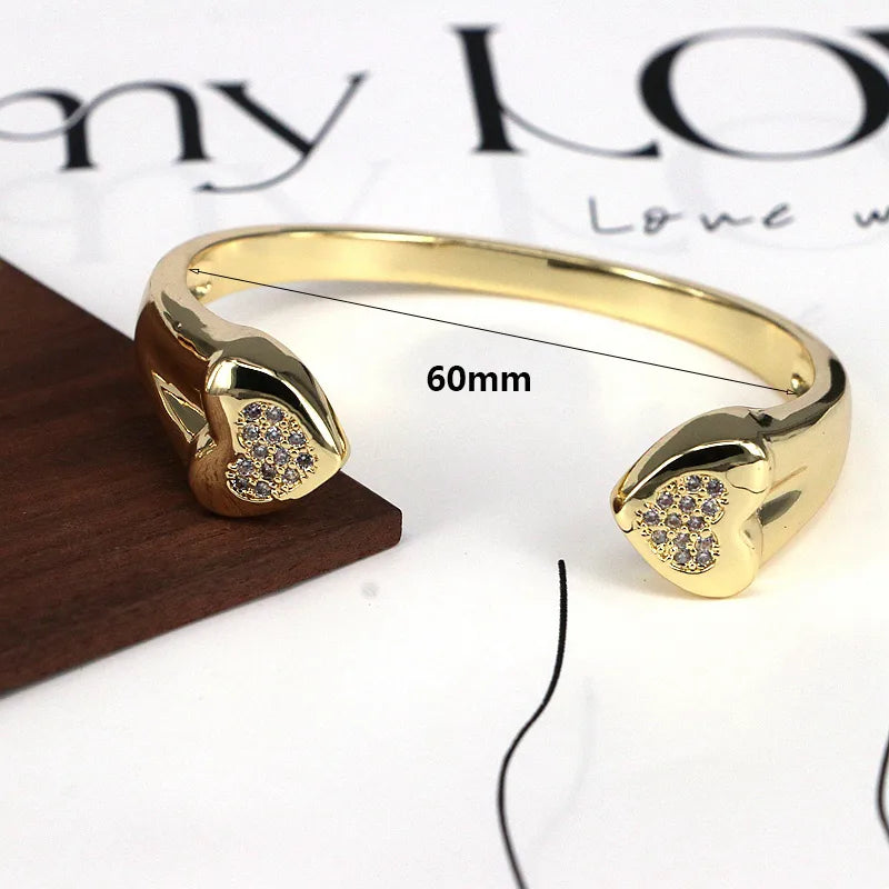 Copper Plating Inlay Star Heart Shape Butterfly Zircon Bangle