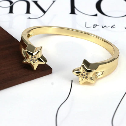 Copper Plating Inlay Star Heart Shape Butterfly Zircon Bangle