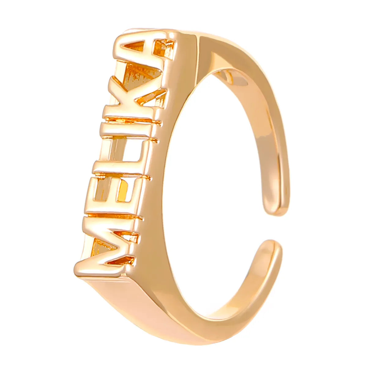 Copper Plating Leaf Letter Heart Shape Zircon Open Rings