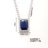 Copper Rectangular Geometric Zircon And Glass Pendant Necklace With Square Cut Colorful Zircon Style