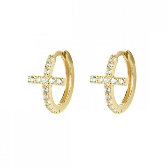 Copper Retro Cross Purely Handmade Earrings